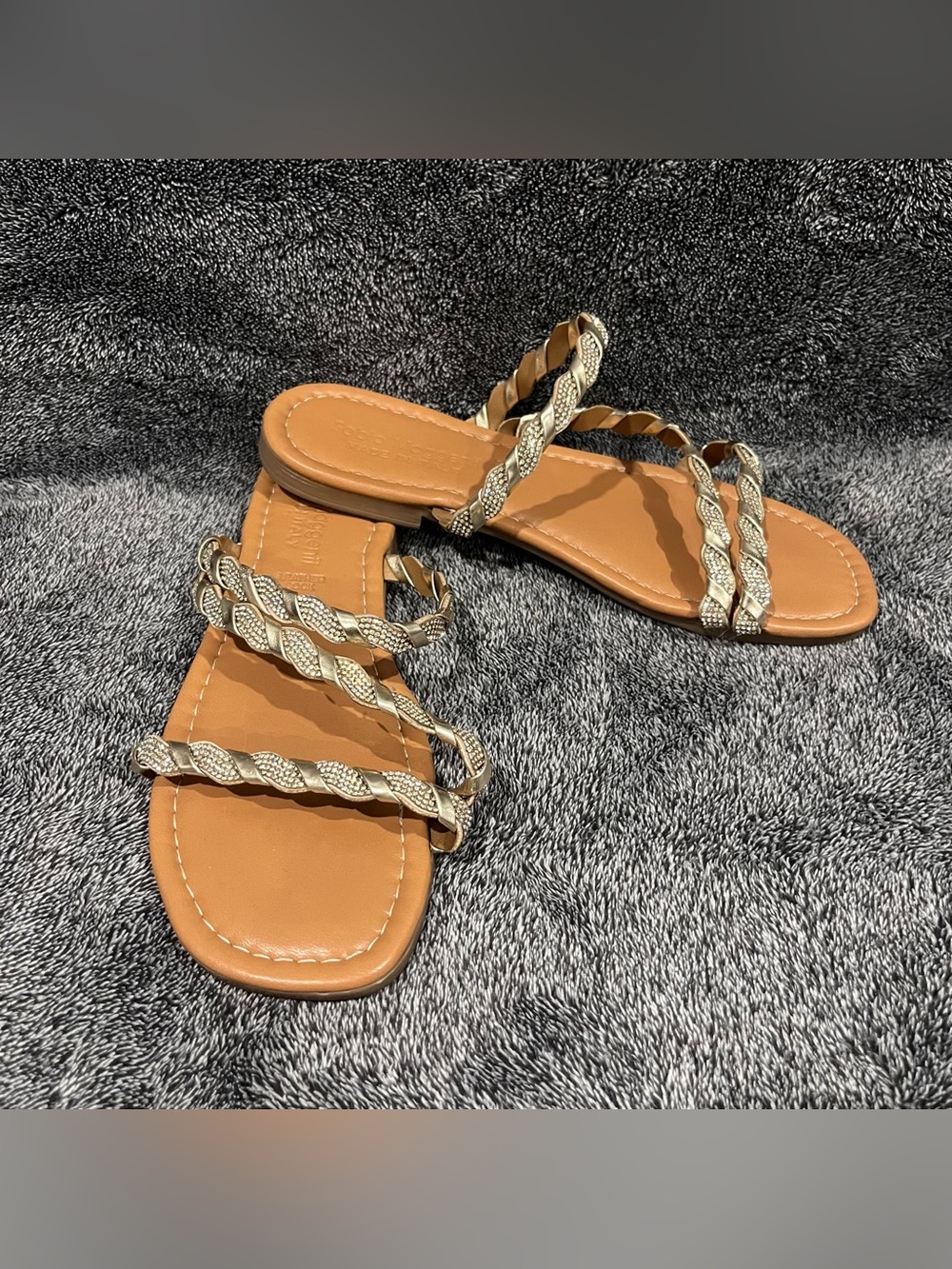 Fabio Maggenti Leather Flat Sandals made in Italy size 8.5/9
